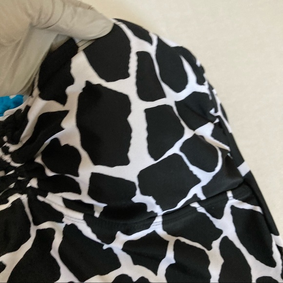 Sun Casual Black White Giraffe Stone Tankini Sz 12 - Picture 7 of 16